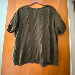 Old Navy Green pleated short sleeve top